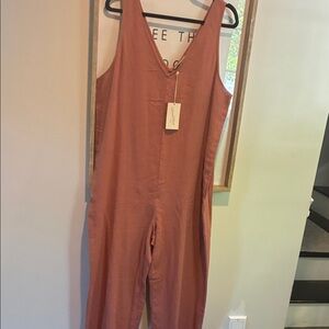 Women's Sleeveless Jumpsuit in Rust Universal Thread cropped L NWT